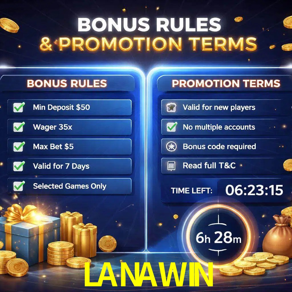Reglas de promoción LANAWIN y condiciones de bonos explicadas visualmente