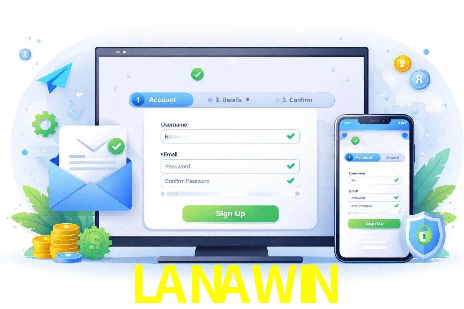 Registro de nuevo usuario y configuración de cuenta LANAWIN