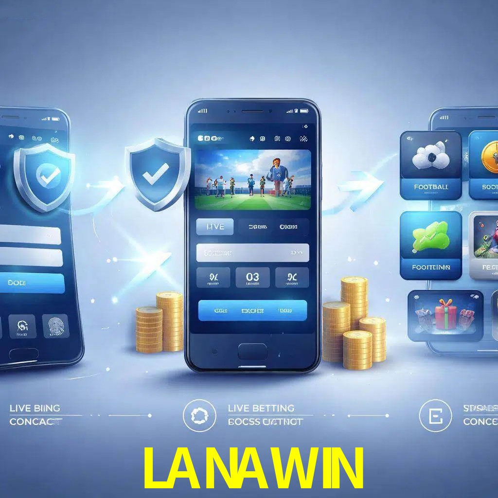 Pasos de acceso a la app LANAWIN en pantalla de teléfono móvil